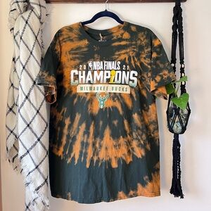 Milwaukee Bucks Bleach Dyed Shirt